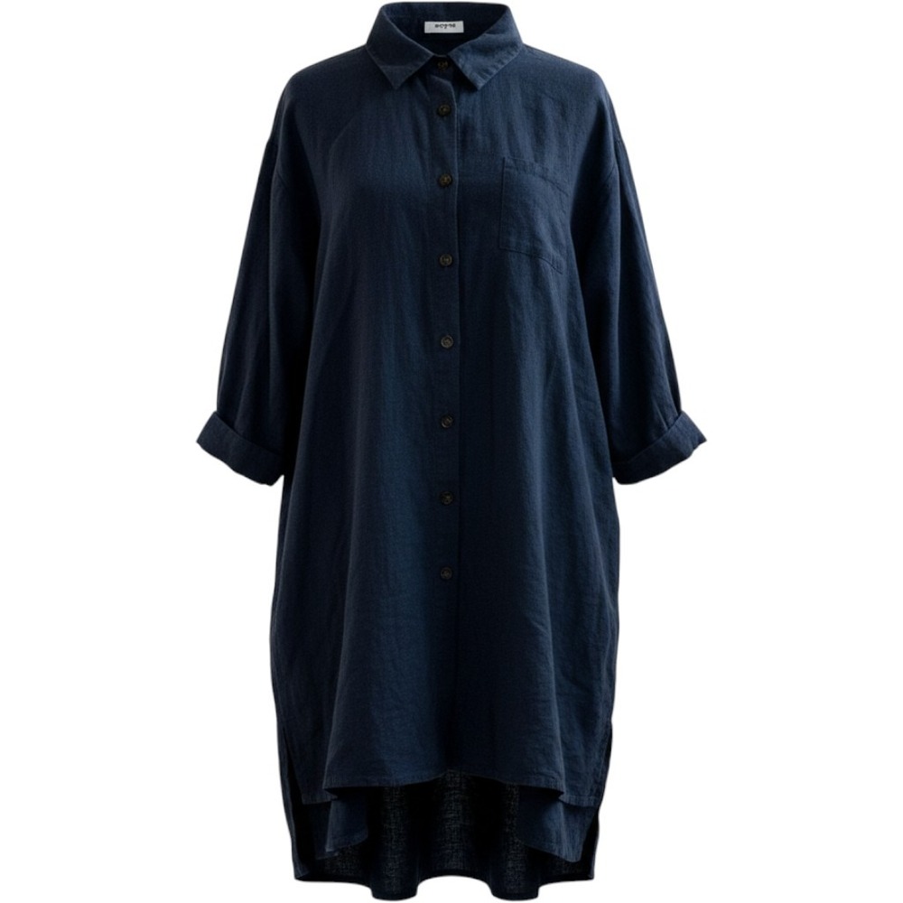 Zeagoo Navy Blue Long Sleeve Button Up Shirt Dress Size XL